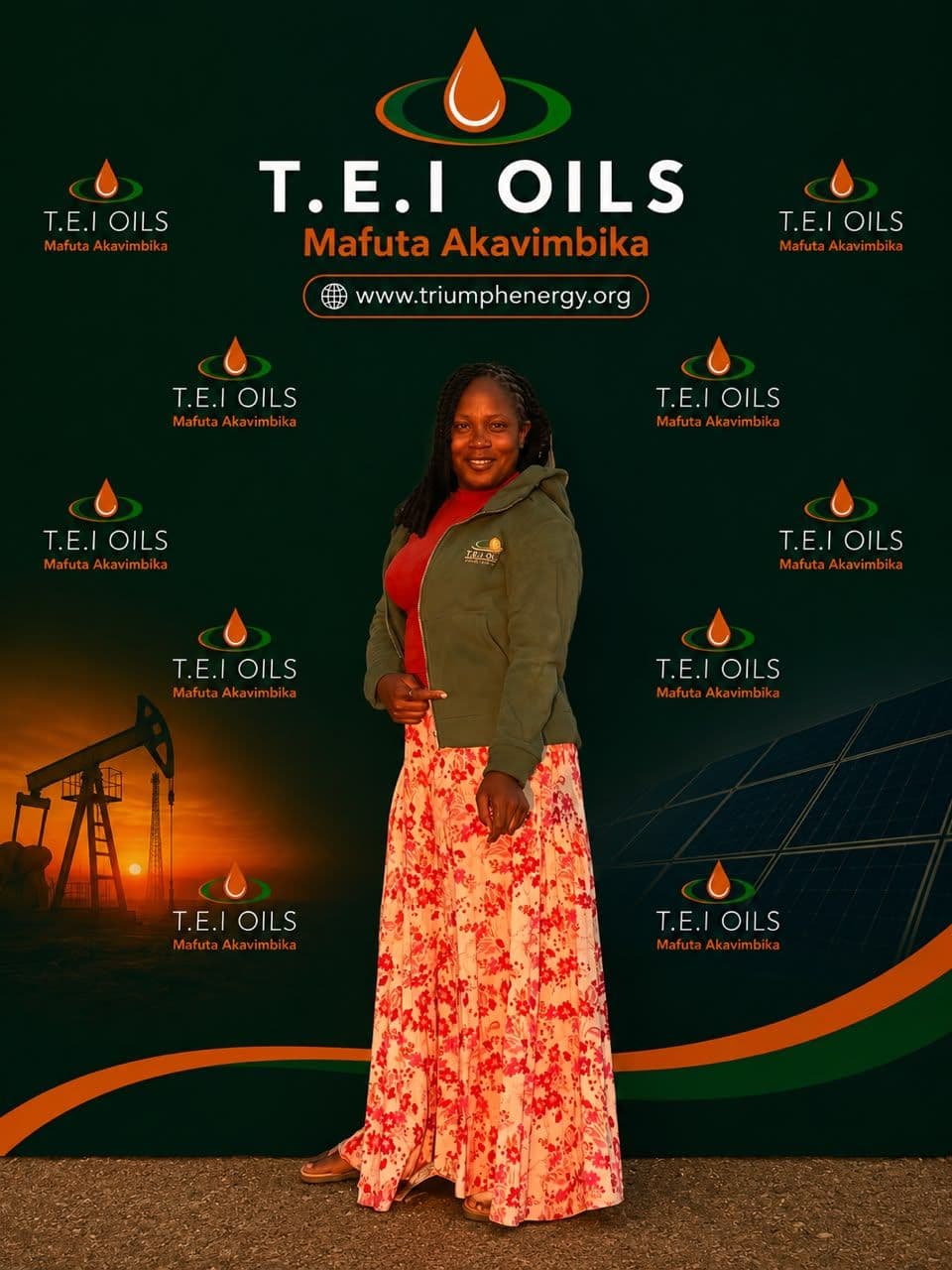 T.E.I Oils team member at a company event