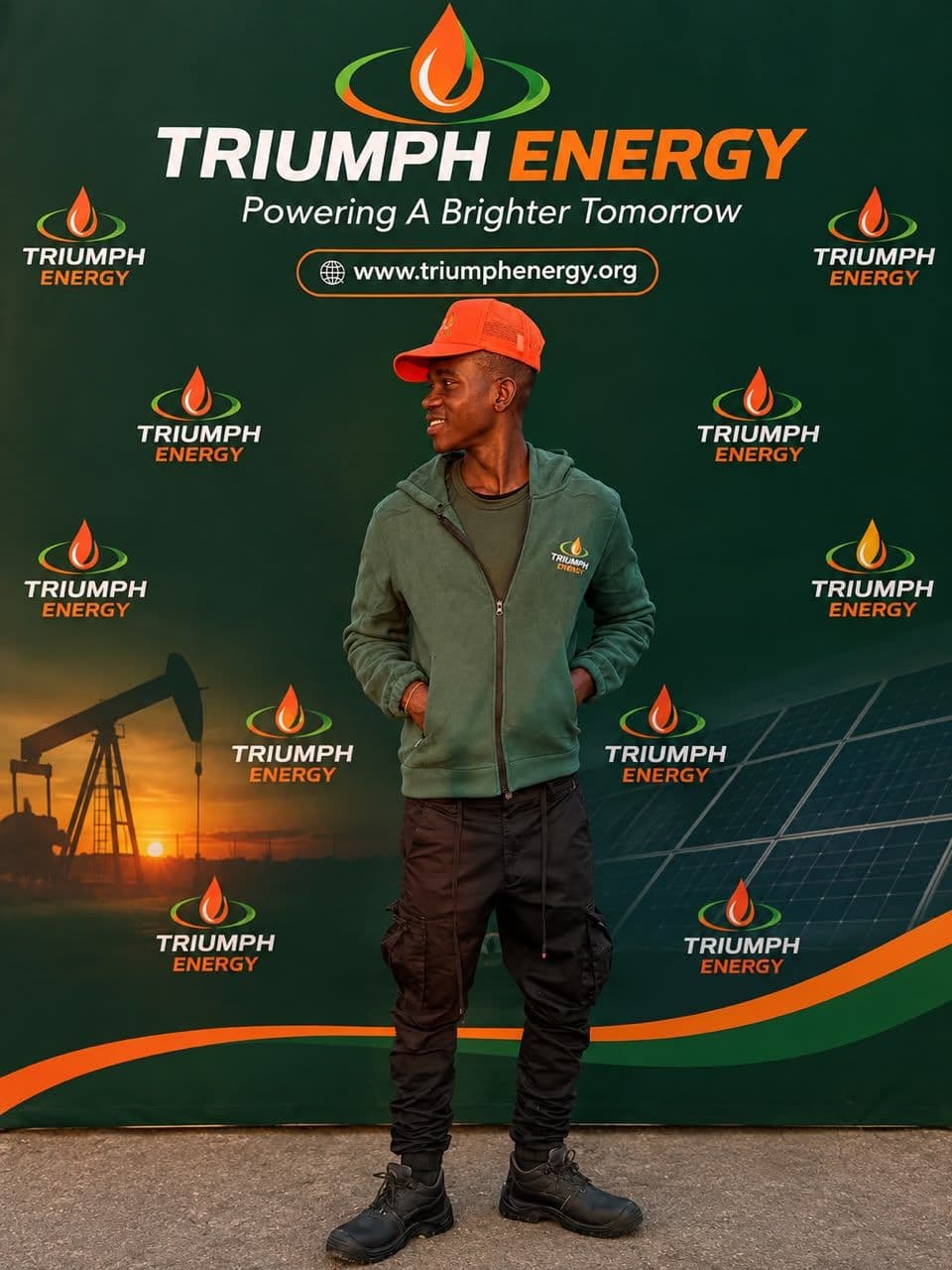 T.E.I Oils team member wearing a green jacket
