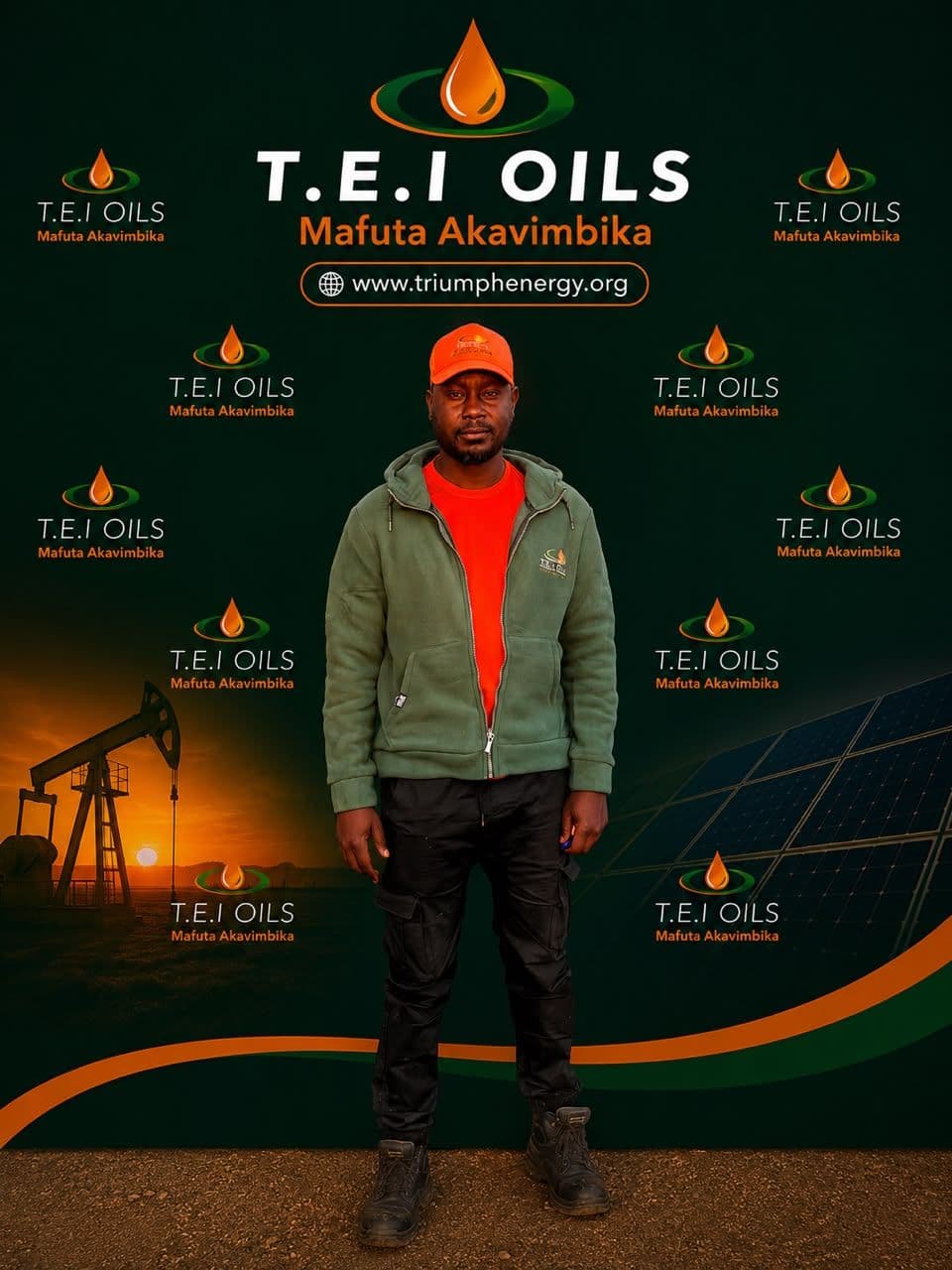 T.E.I Oils team member in branded workwear