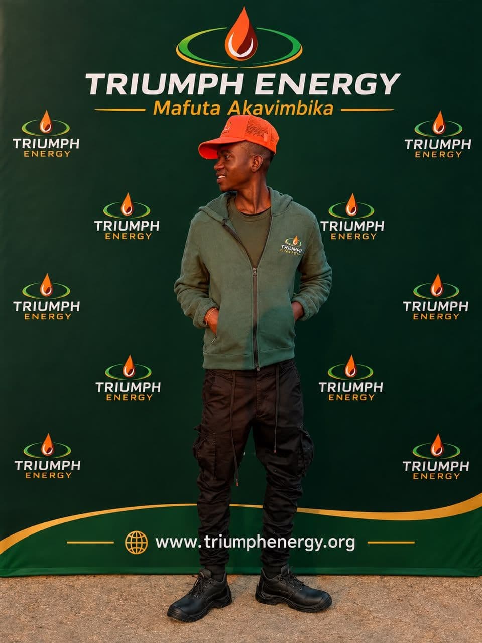 Triumph Energy team member in side profile