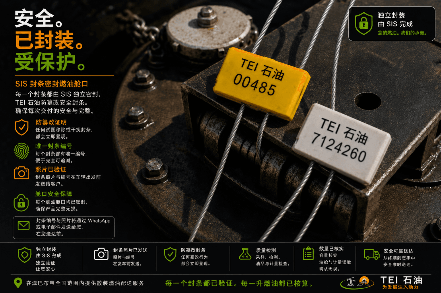T.E.I Oils tamper-evident seal and quality checks