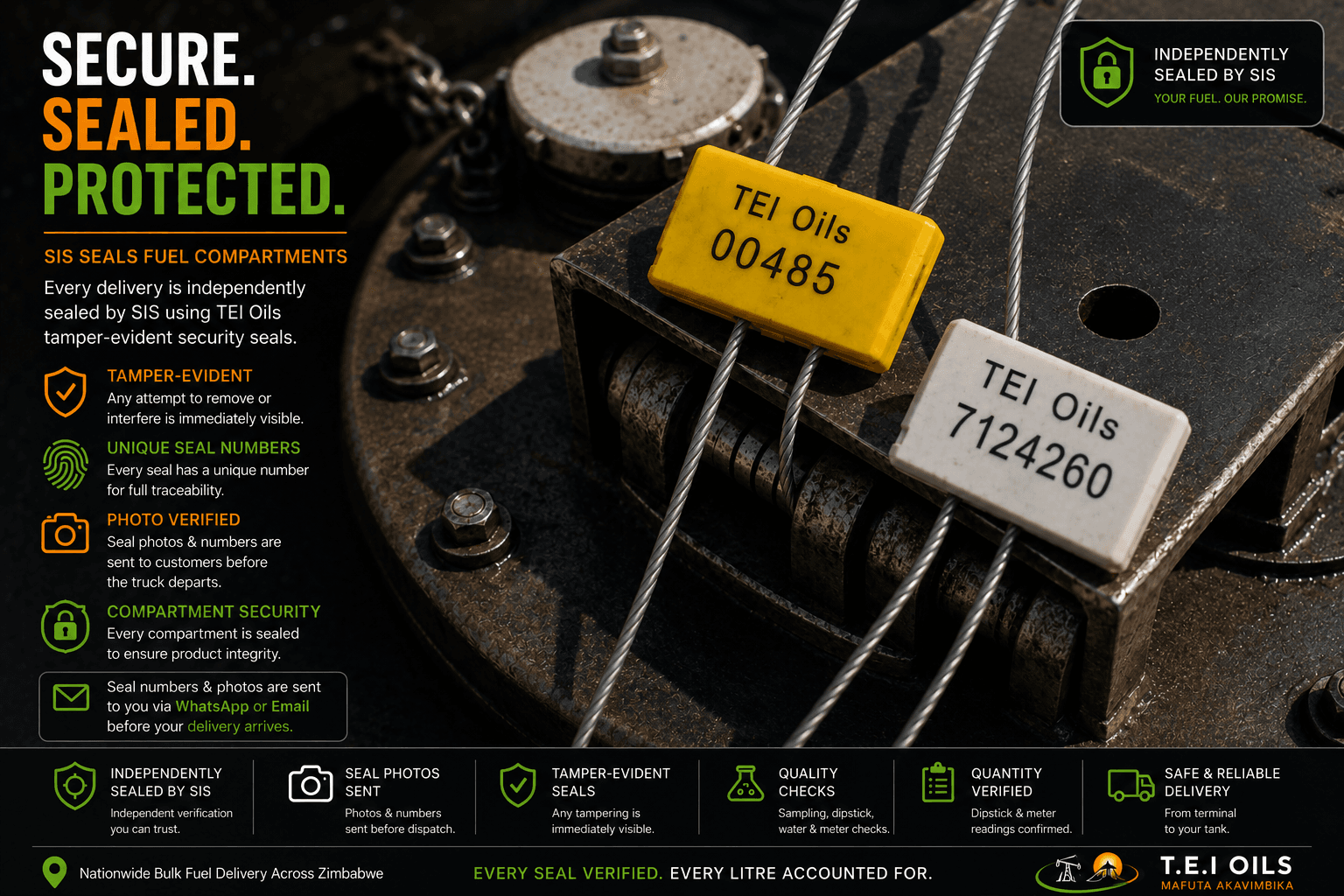 T.E.I Oils tamper-evident seal and quality checks
